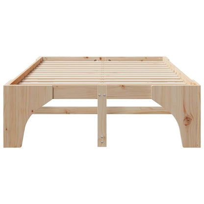 Bettrahmen Braun 135 x 190 cm Massives Kiefernholz