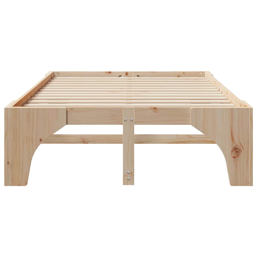 Bettrahmen Braun 120 x 190 cm Massives Kiefernholz