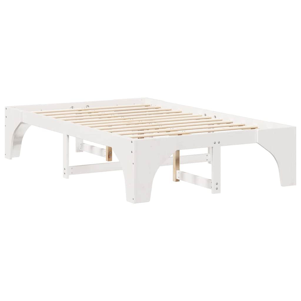 Bettrahmen Weiß 120 x 190 cm Massives Kiefernholz