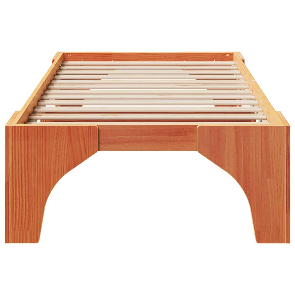 Bettrahmen Braun 75 x 190 cm Massives Kiefernholz