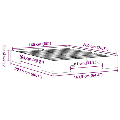 Bettgestell Braun 160 x 200 cm