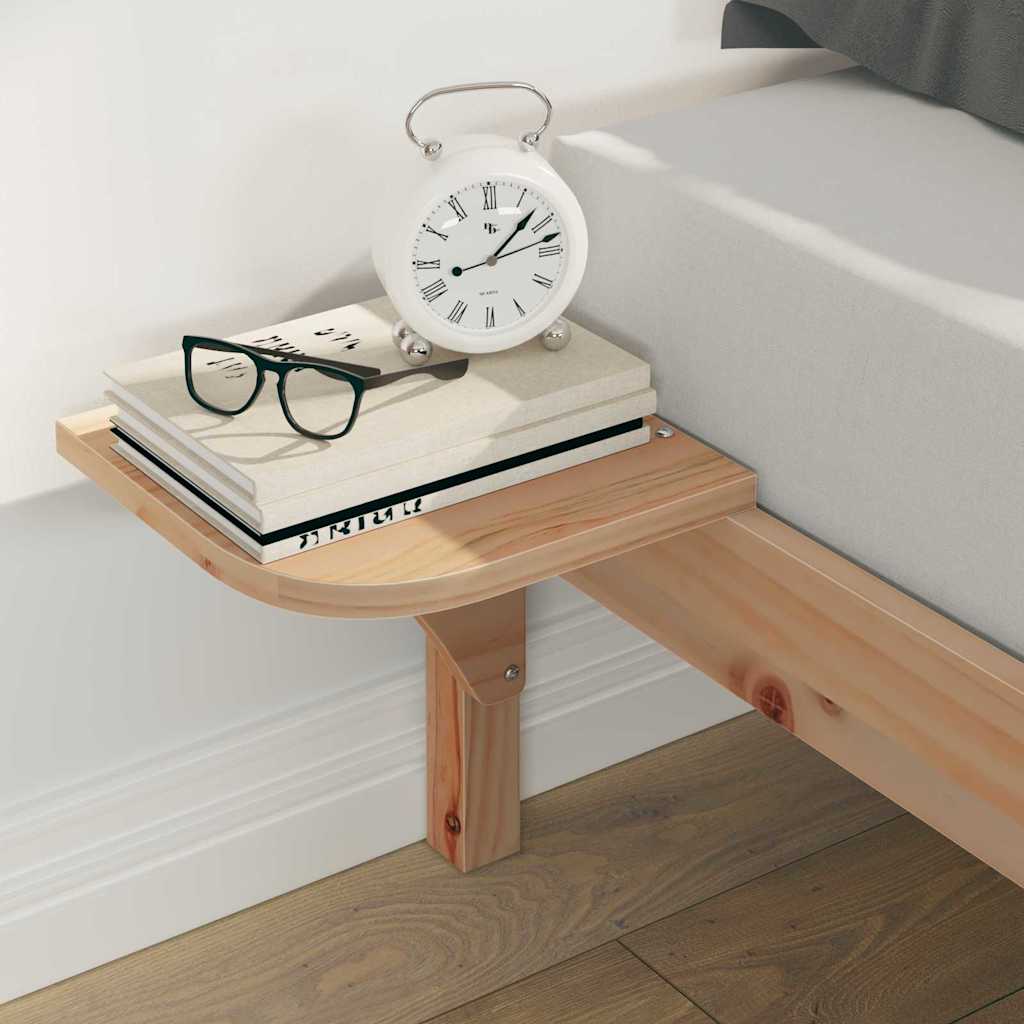 Bettgestell mit Nachttischen Natur 140 x 210 cm