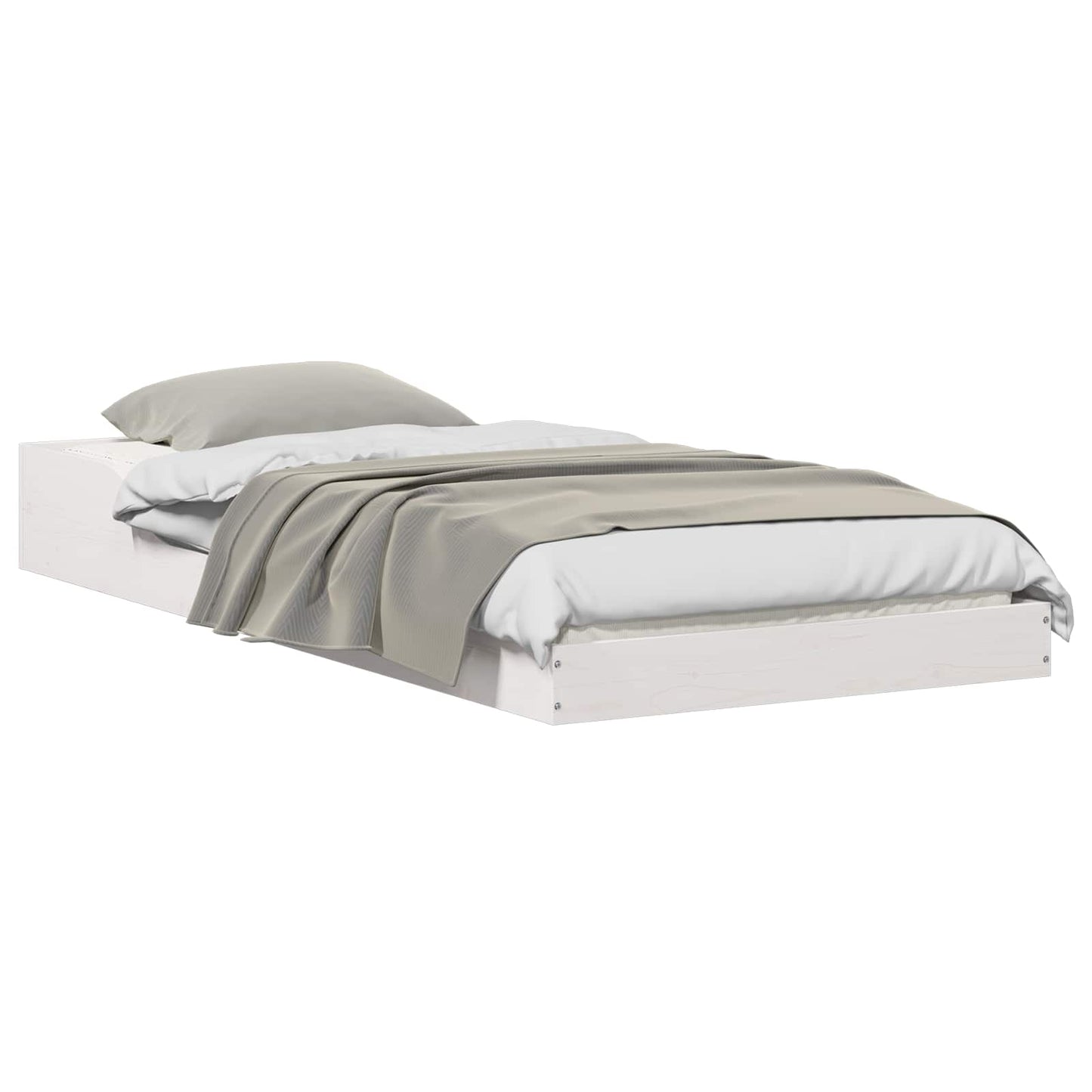 Bettrahmen Weiß 80 x 210 cm Massives Kiefernholz