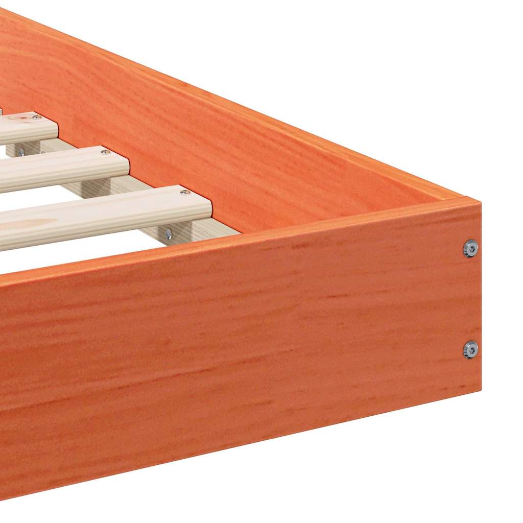 Bettrahmen Wachsbraun 100 x 210 cm Massives Kiefernholz