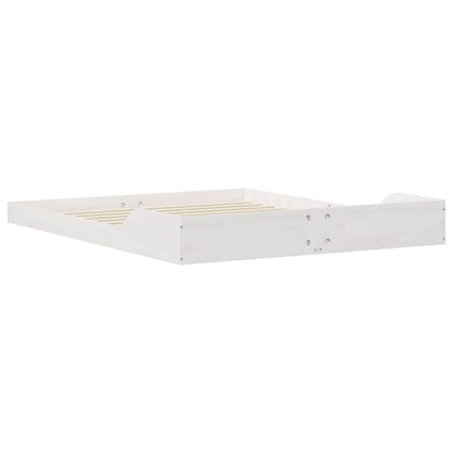 Bettrahmen Weiß 140 x 210 cm Massives Kiefernholz