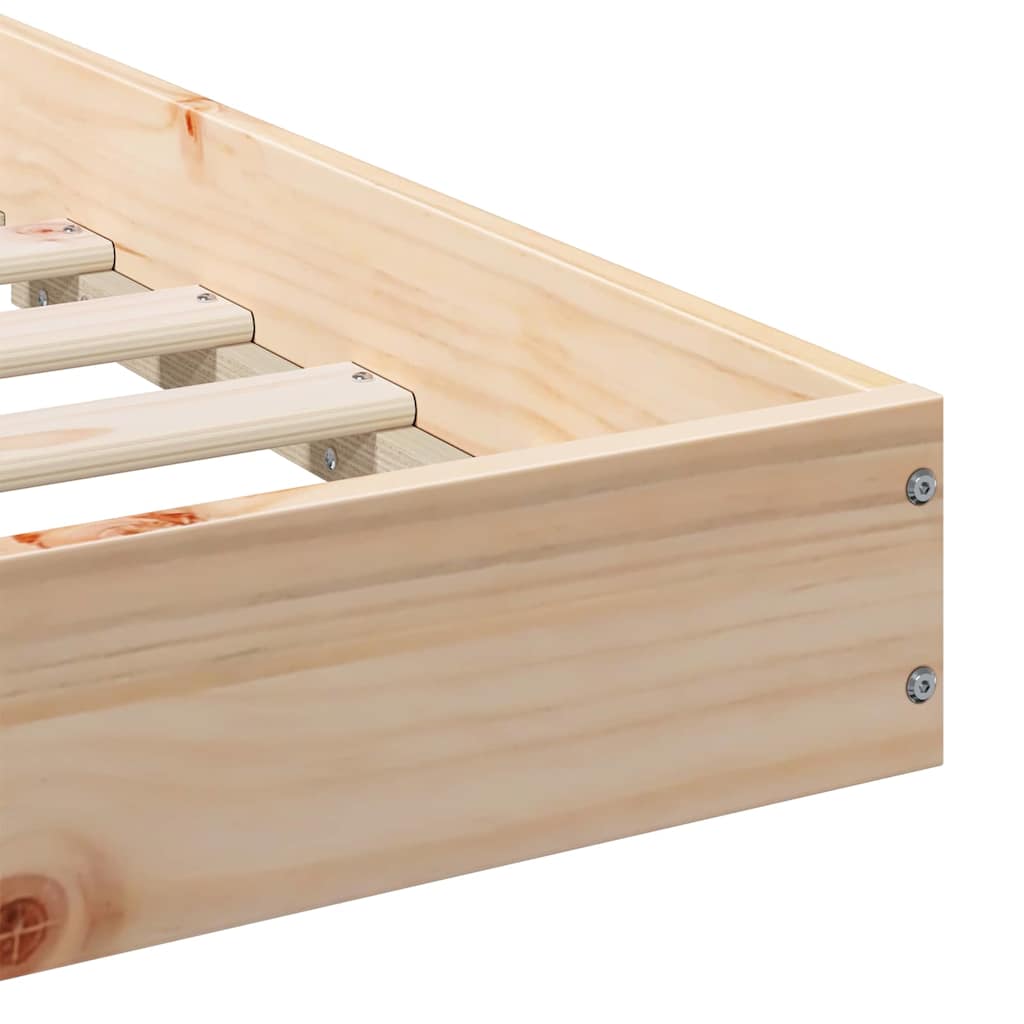 Bettrahmen Natur 90 x 220 cm Massives Kiefernholz