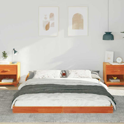 Bettrahmen Wachsbraun 140 x 220 cm Massives Kiefernholz