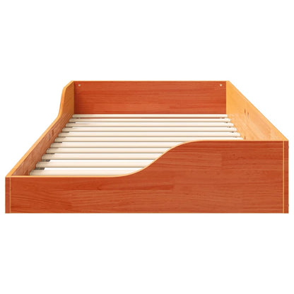 Bettrahmen Wachsbraun 90 x 200 cm Massives Kiefernholz
