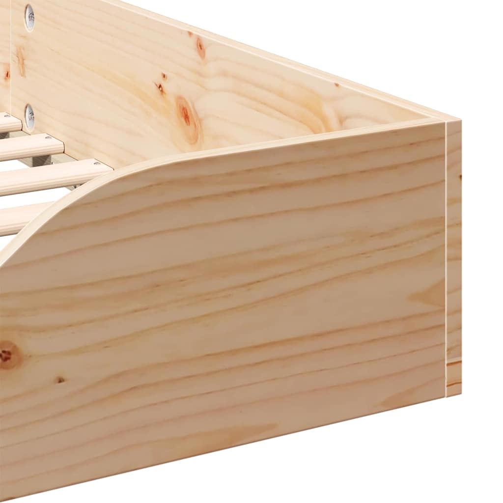 vidaXL Bettrahmen Braun 90 x 190 cm Massives Kiefernholz