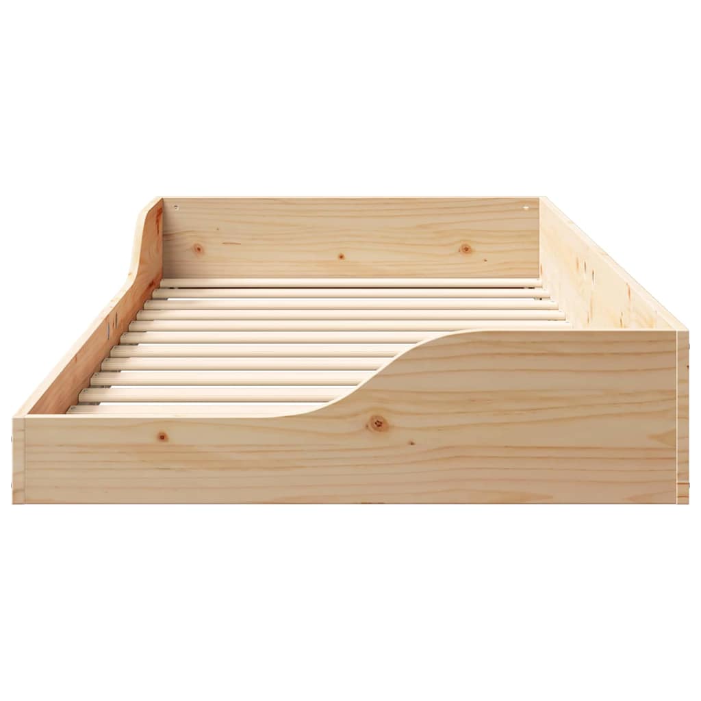 vidaXL Bettrahmen Braun 90 x 190 cm Massives Kiefernholz