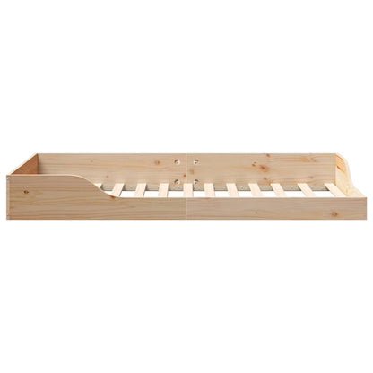 vidaXL Bettrahmen Braun 90 x 190 cm Massives Kiefernholz