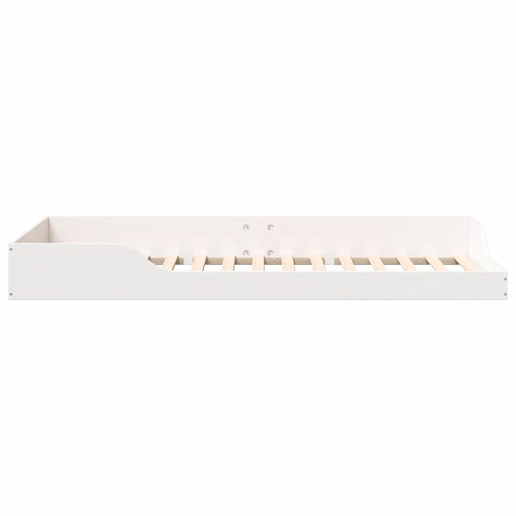 Bettrahmen Weiß 90 x 210 cm Massives Kiefernholz