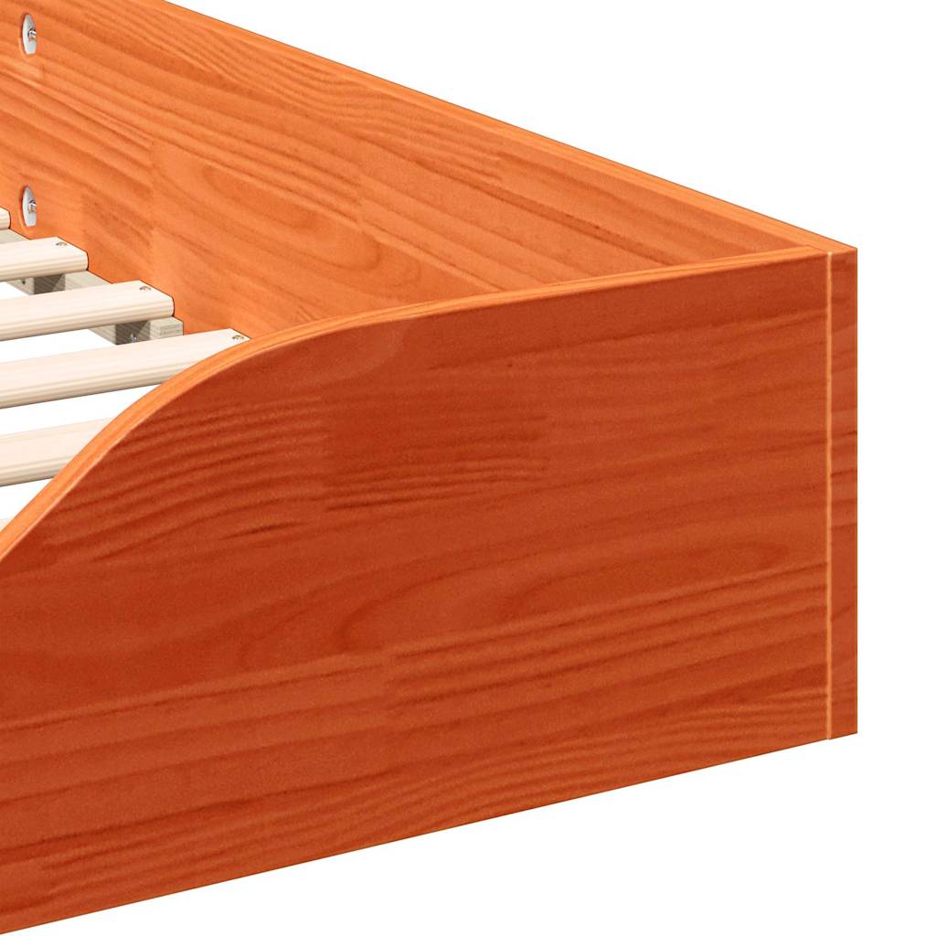 Bettrahmen Wachsbraun 90 x 210 cm Massives Kiefernholz