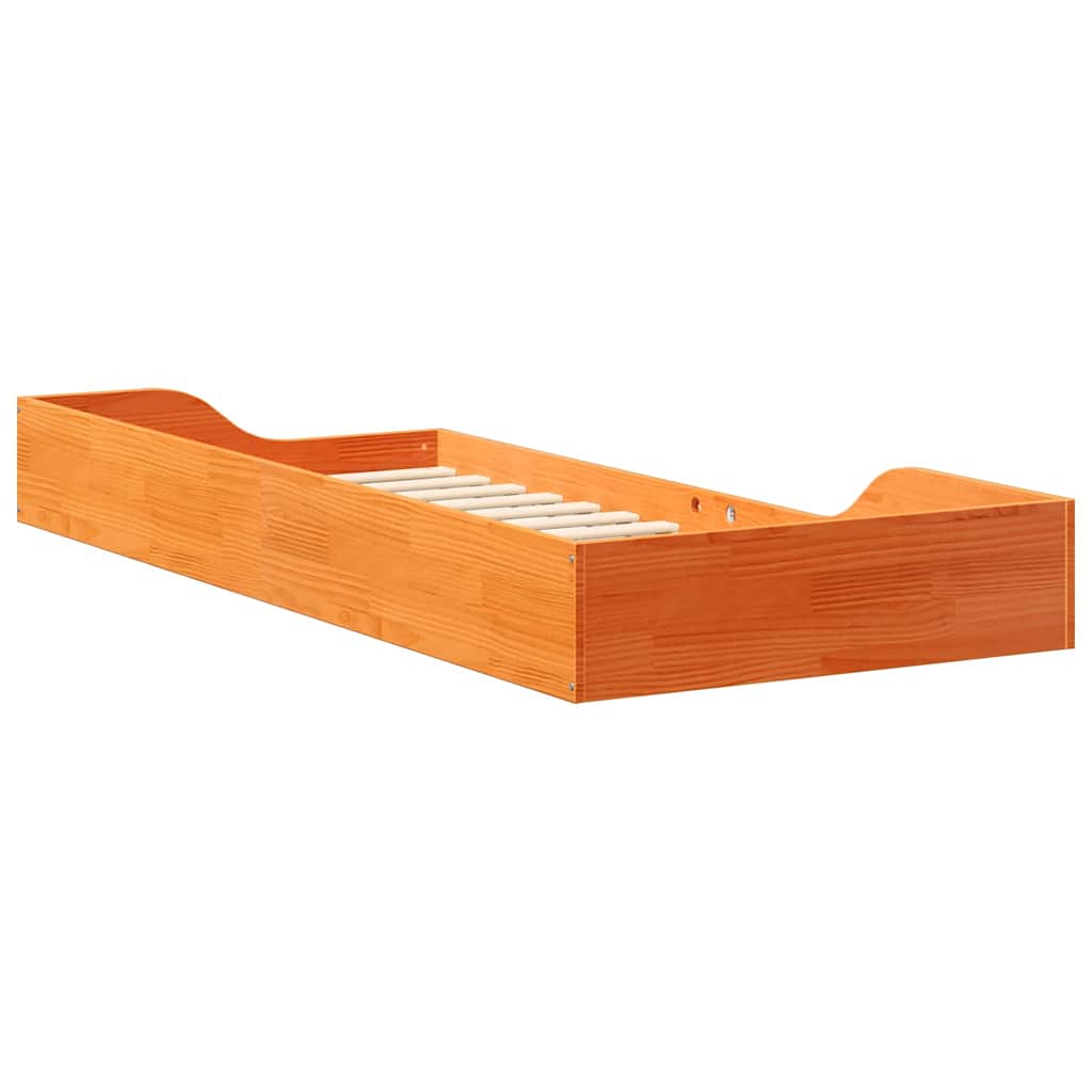 Bettrahmen Wachsbraun 90 x 210 cm Massives Kiefernholz