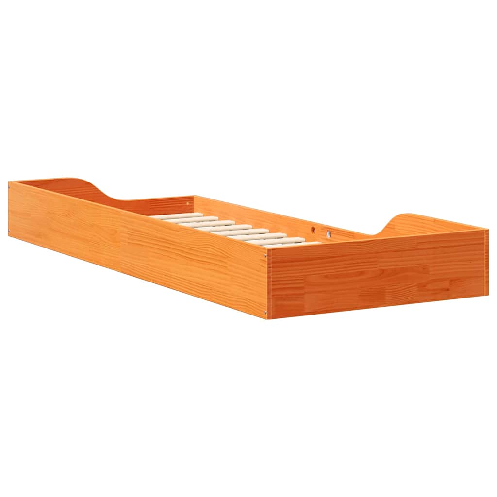 Bettrahmen Wachsbraun 90 x 220 cm Massives Kiefernholz