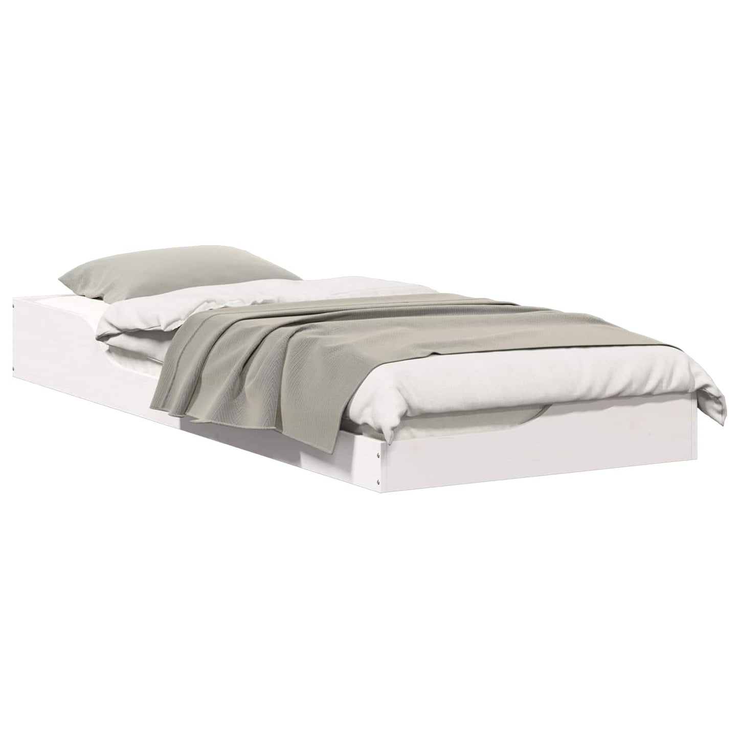 Bettrahmen Weiß 100 x 220 cm Massives Kiefernholz