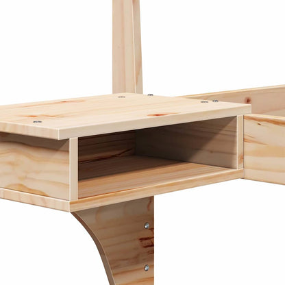 Bettrahmen mit Kopfteil Braun 180 x 200 cm Massives Kiefernholz