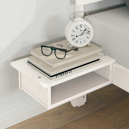 Bettrahmen mit Kopfteil Weiß 180 x 200 cm Massives Kiefernholz