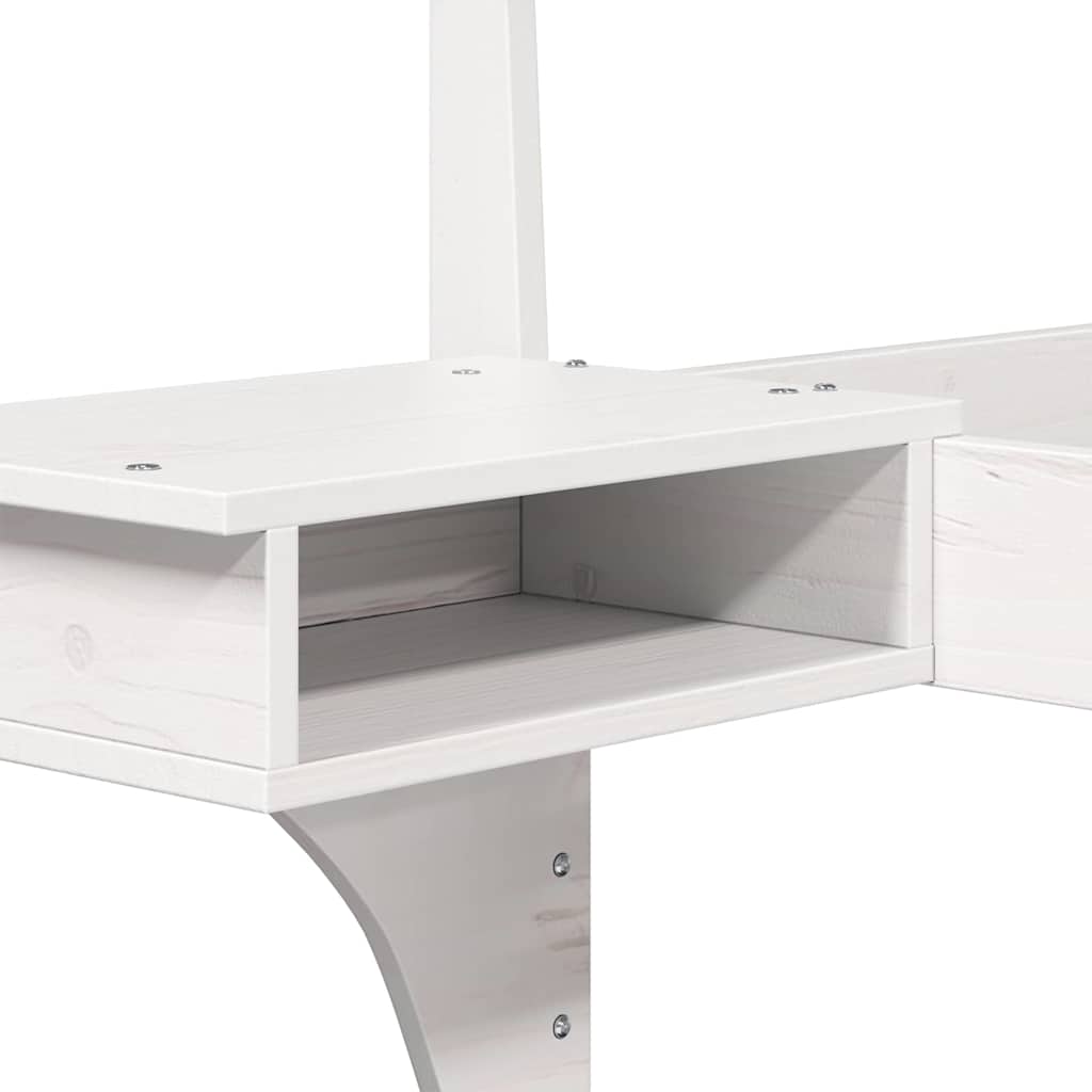 Bettrahmen mit Kopfteil Weiß 120 x 200 cm Massives Kiefernholz