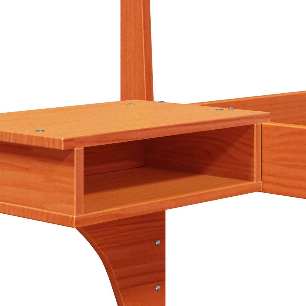 Bettrahmen Wachsbraun 140 x 190 cm Massives Kiefernholz