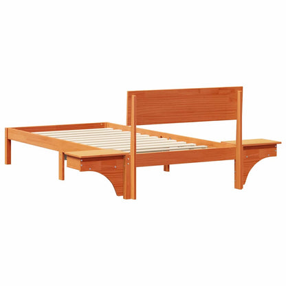 Bettrahmen Wachsbraun 90 x 200 cm Massives Kiefernholz