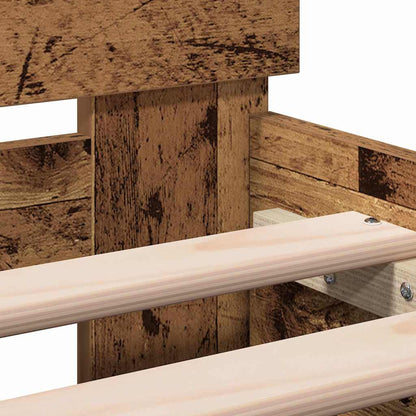 vidaXL Bettgestell mit Kopfteil Altholz 180 x 200 cm Holzwerkstoff