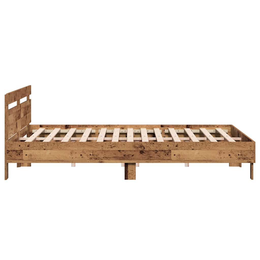 vidaXL Bettgestell mit Kopfteil Altholz 180 x 200 cm Holzwerkstoff