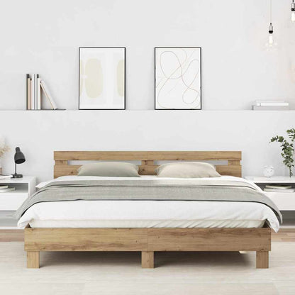 vidaXL Bettgestell Artisan-Eiche 180 x 200 cm Holzwerkstoff