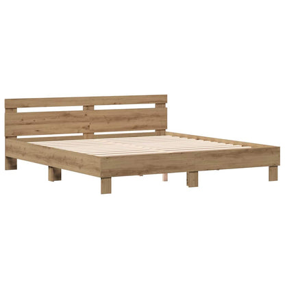 vidaXL Bettgestell Artisan-Eiche 180 x 200 cm Holzwerkstoff