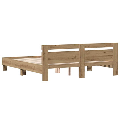 vidaXL Bettgestell Artisan-Eiche 180 x 200 cm Holzwerkstoff