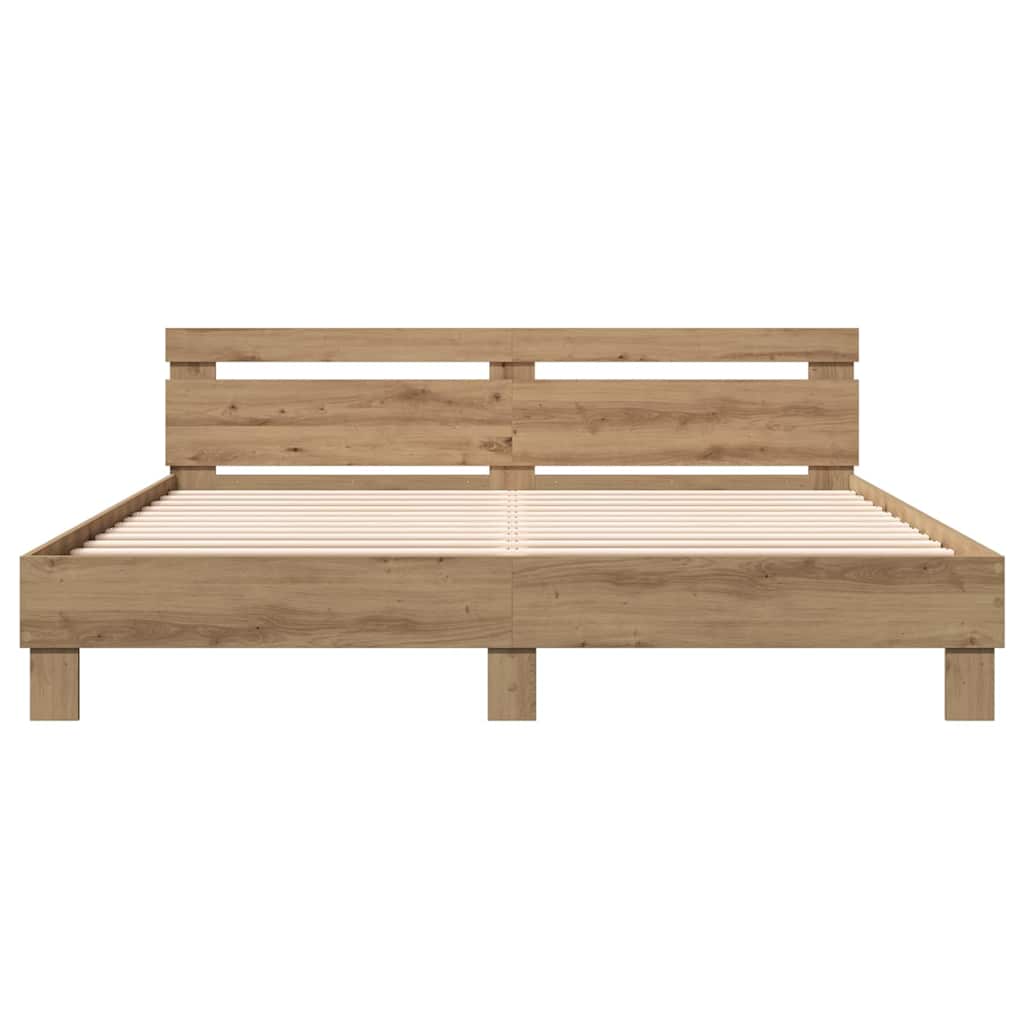 vidaXL Bettgestell Artisan-Eiche 180 x 200 cm Holzwerkstoff