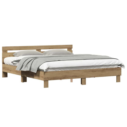 vidaXL Bettgestell Artisan-Eiche 180 x 200 cm Holzwerkstoff