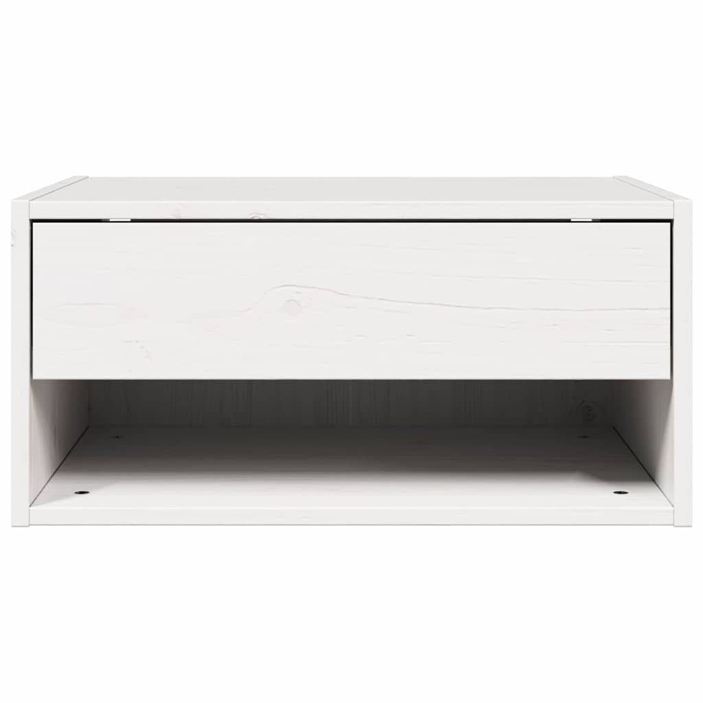 vidaXL Nachttisch 2 pcs Weiß 50 x 32,5 x 24 cm Massivholz Kiefer