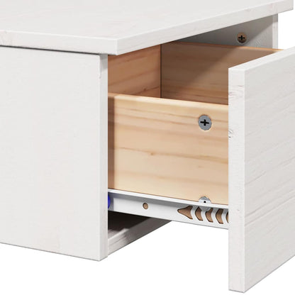 vidaXL Nachttisch 2 pcs Weiß 37 x 35 x 18,5 cm Massivholz Kiefer