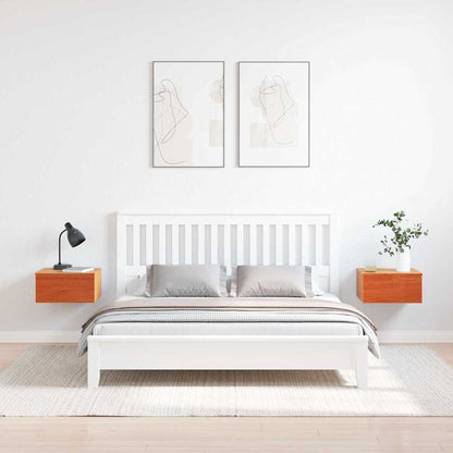 vidaXL Nachttisch 2 pcs Wachsbraun 37 x 35 x 18,5 cm Massivholz Kiefer