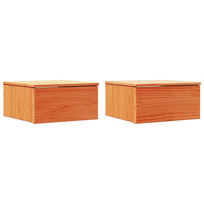 vidaXL Nachttisch 2 pcs Wachsbraun 37 x 35 x 18,5 cm Massivholz Kiefer