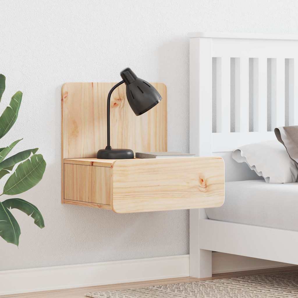 vidaXL Nachttisch 2 pcs Braun 44 x 32,5 x 40 cm Massivholz Kiefer