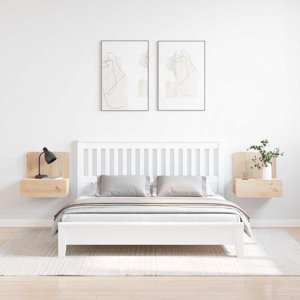 vidaXL Nachttisch 2 pcs Braun 44 x 32,5 x 40 cm Massivholz Kiefer