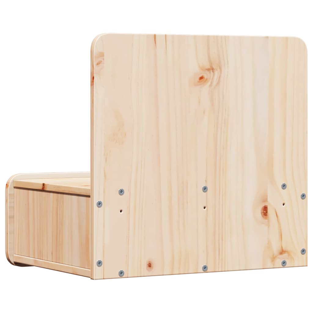 vidaXL Nachttisch 2 pcs Braun 44 x 32,5 x 40 cm Massivholz Kiefer