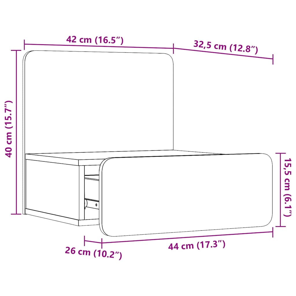 vidaXL Nachttisch Weiß 44 x 32,5 x 40 cm Massivholz Kiefer