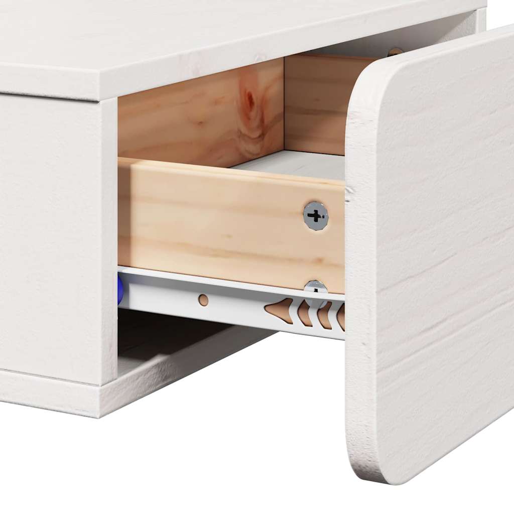 vidaXL Nachttisch 2 pcs Weiß 44 x 32,5 x 40 cm Massivholz Kiefer