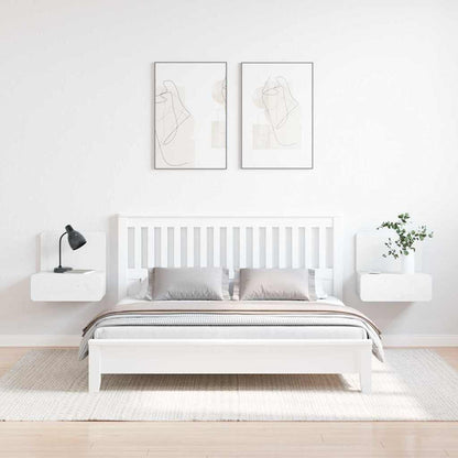 vidaXL Nachttisch 2 pcs Weiß 44 x 32,5 x 40 cm Massivholz Kiefer