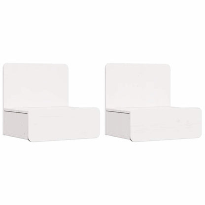 vidaXL Nachttisch 2 pcs Weiß 44 x 32,5 x 40 cm Massivholz Kiefer