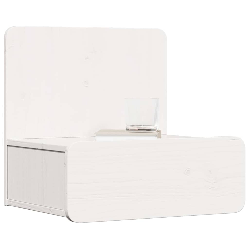 vidaXL Nachttisch 2 pcs Weiß 44 x 32,5 x 40 cm Massivholz Kiefer