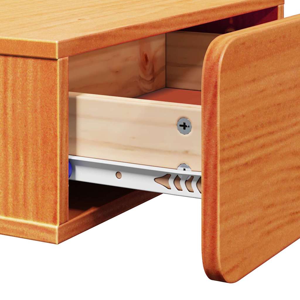 vidaXL Nachttisch 2 pcs Wachsbraun 44 x 32,5 x 40 cm Massivholz Kiefer