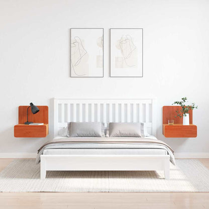 vidaXL Nachttisch 2 pcs Wachsbraun 44 x 32,5 x 40 cm Massivholz Kiefer