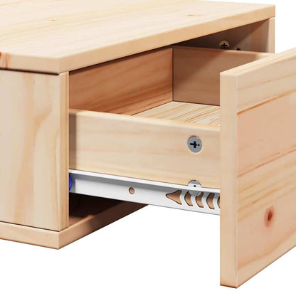 vidaXL Nachttisch 2 pcs Braun 42 x 32,5 x 40 cm Massivholz Kiefer