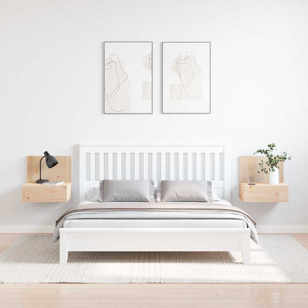 vidaXL Nachttisch 2 pcs Braun 42 x 32,5 x 40 cm Massivholz Kiefer