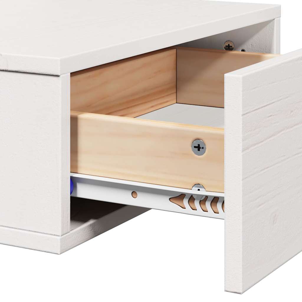 vidaXL Nachttisch 2 pcs Weiß 42 x 32,5 x 40 cm Massivholz Kiefer