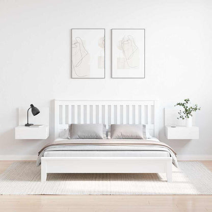vidaXL Nachttisch 2 pcs Weiß 42 x 32,5 x 40 cm Massivholz Kiefer